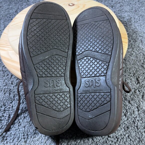 SAS Time Out Oxford Shoe Mens Size 12 Wide Brown Leather Comfort Made in USA - Picture 8 of 8